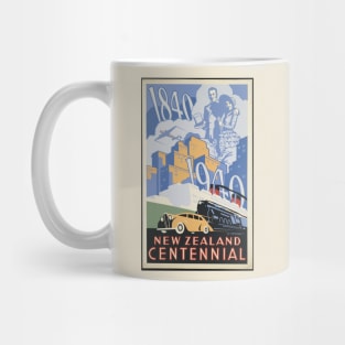 New Zealand Centennial Vintage Poster Mug